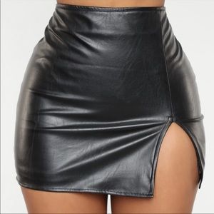 Black Mini Leather Skirt Fashion Nova S NWT